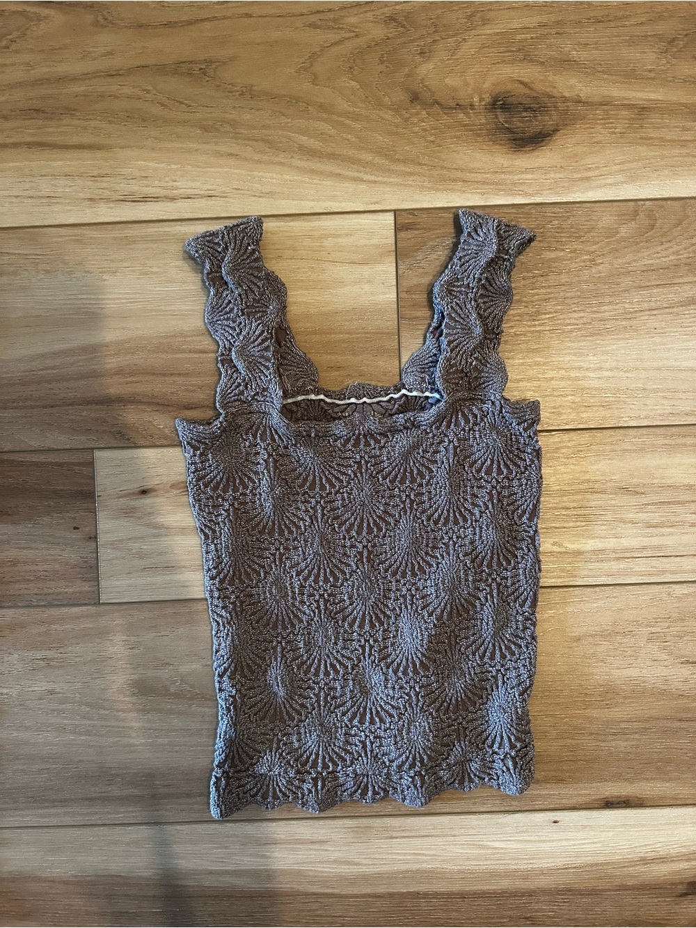 Free People Scalloped Textured Tank - Mauve